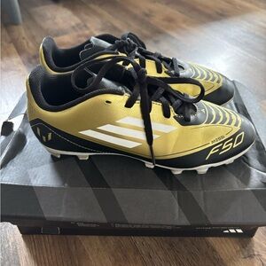 Adidas F50 Messi Cleats in Gold and Black